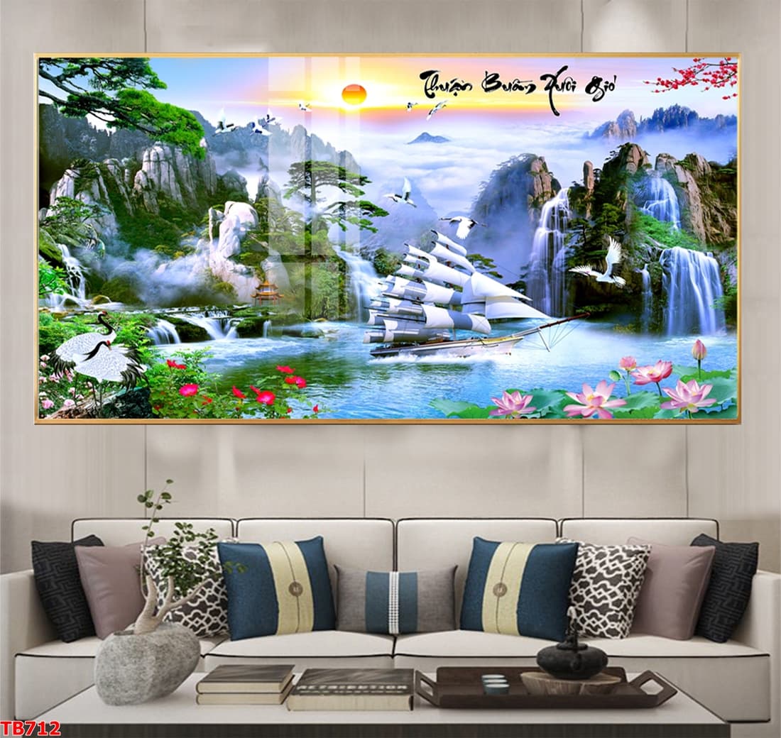 Treo Tranh Phong Thủy Phòng Khách Cho Người Mệnh Thủy